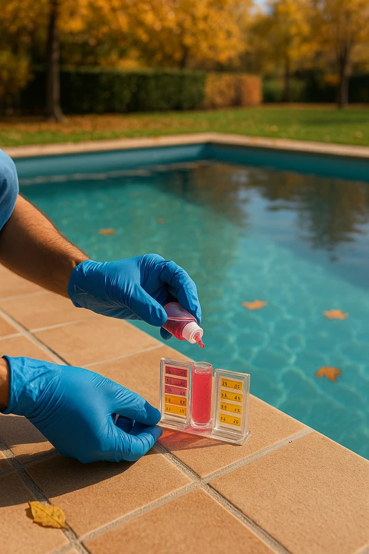 Test de pH y ajuste químico antes del cierre